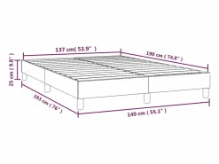 Clicnbuy Somier - 140X190Cm|Estructura de cama box spring tela gris oscuro 140x190 cm
