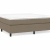 Estructura de cama box spring tela gris taupe 180x200 cm^Clicnbuy New