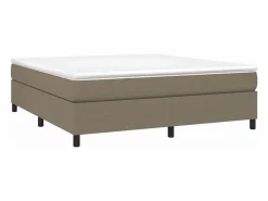 Estructura de cama box spring tela gris taupe 180x200 cm^Clicnbuy New