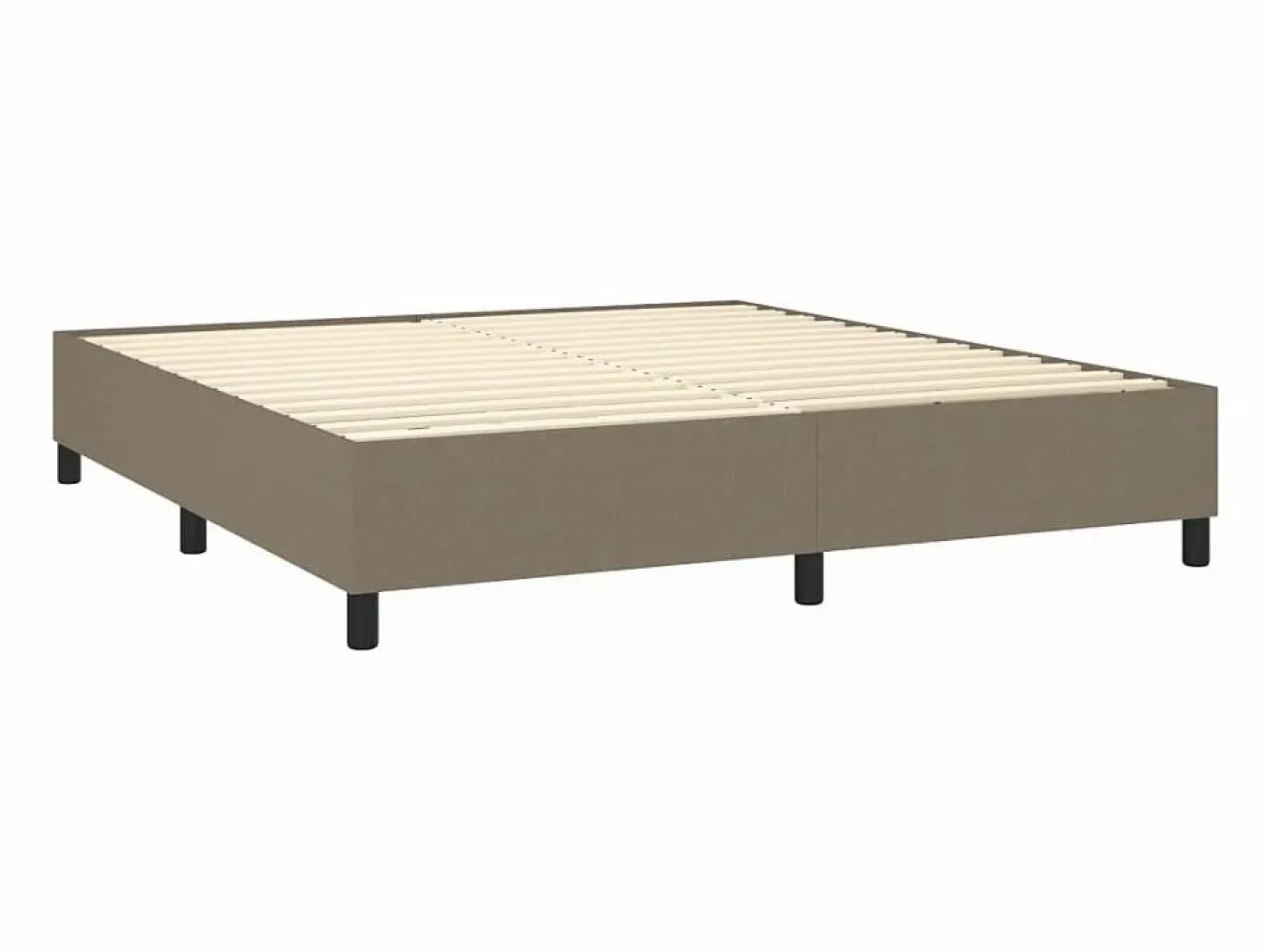 Estructura de cama box spring tela gris taupe 180x200 cm^Clicnbuy New