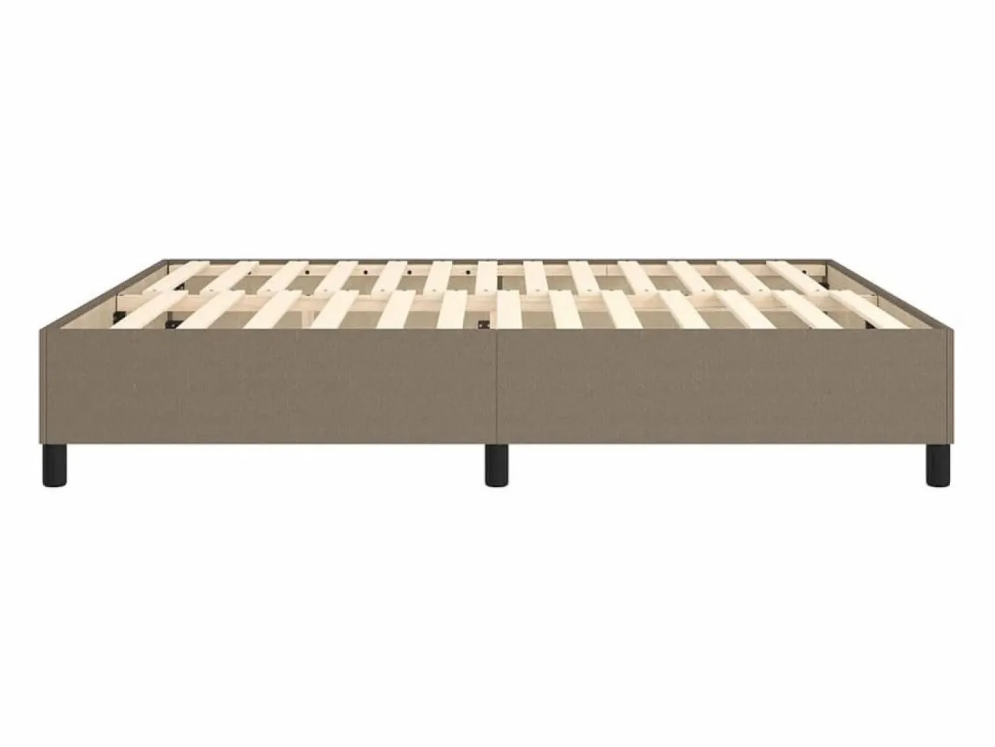 Estructura de cama box spring tela gris taupe 180x200 cm^Clicnbuy New