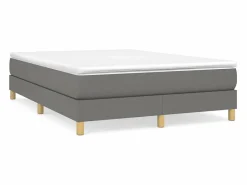 Estructura de cama box spring tela gris oscuro 140x190 cm^Clicnbuy Hot