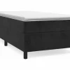 Clicnbuy Somier Tapizado|Estructura de cama box spring terciopelo negro 90x200 cm