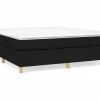 Estructura de cama box spring tela negro 180x200 cm^Clicnbuy Outlet