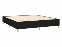 Estructura de cama box spring tela negro 180x200 cm^Clicnbuy Outlet