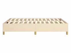 Clicnbuy Somier - 140X190Cm|Estructura de cama box spring tela color crema 140x190 cm