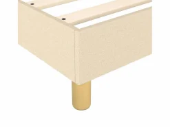 Clicnbuy Somier - 140X190Cm|Estructura de cama box spring tela color crema 140x190 cm