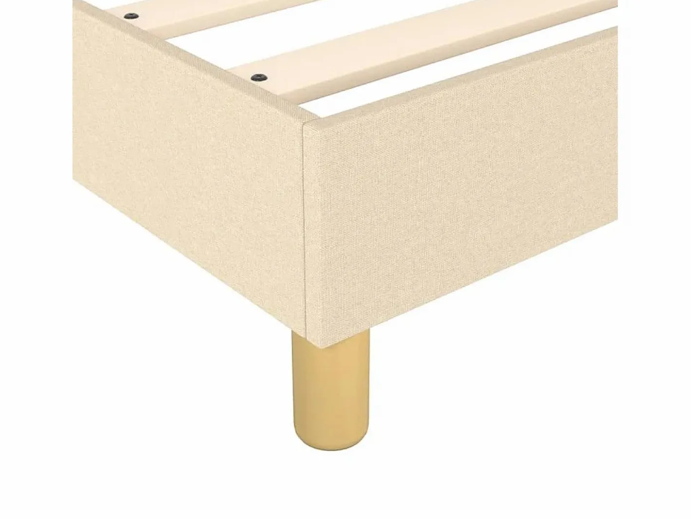 Clicnbuy Somier - 140X190Cm|Estructura de cama box spring tela color crema 140x190 cm