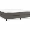 Estructura de cama box spring cuero sintético gris 160x200 cm^Clicnbuy Sale