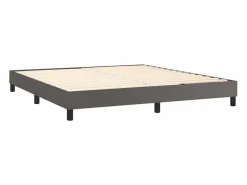 Estructura de cama box spring cuero sintético gris 160x200 cm^Clicnbuy Sale