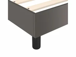 Estructura de cama box spring cuero sintético gris 160x200 cm^Clicnbuy Sale