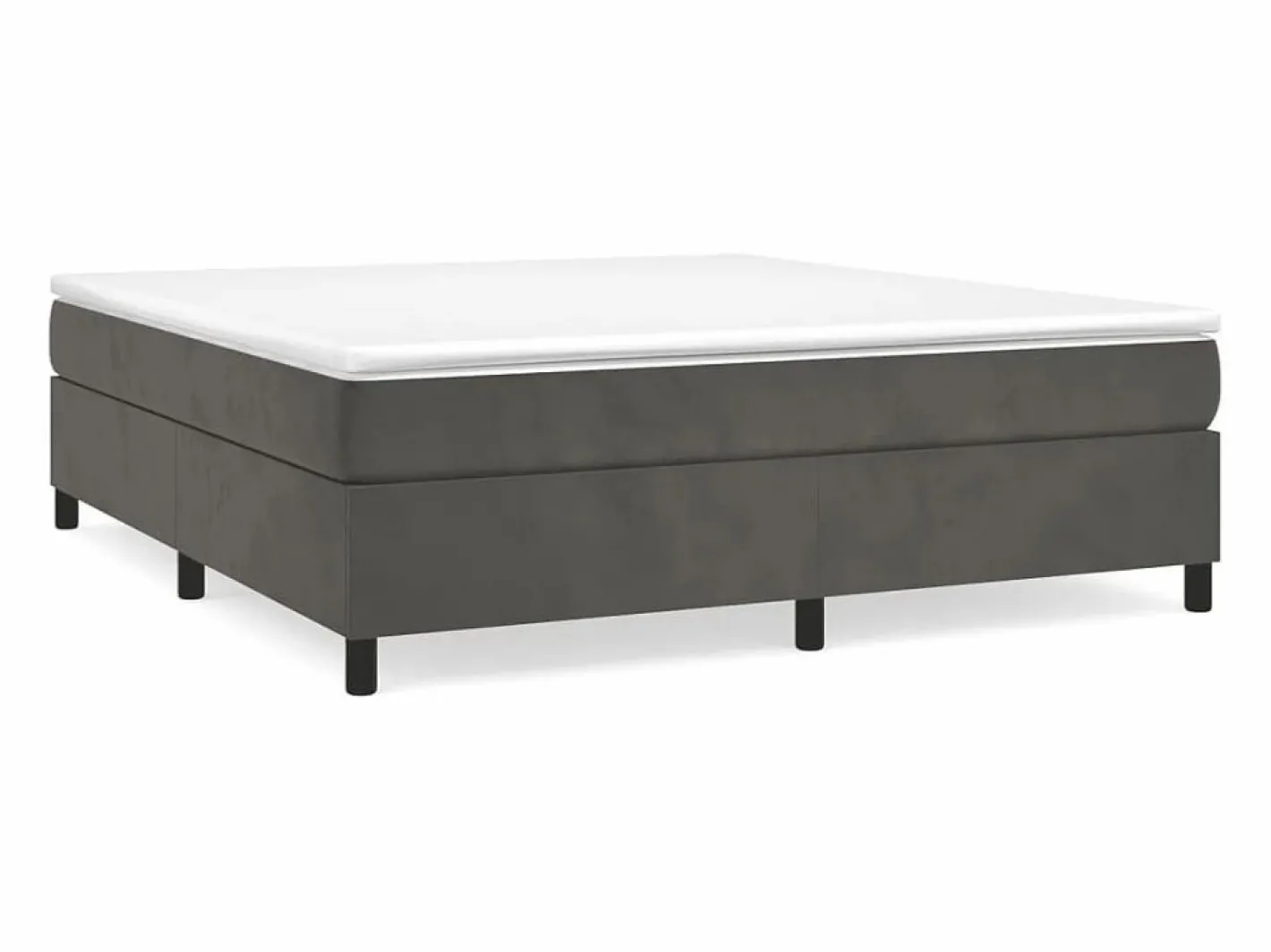 Clicnbuy Somier - 180X200Cm|Estructura de cama box spring terciopelo gris oscuro 180x200 cm
