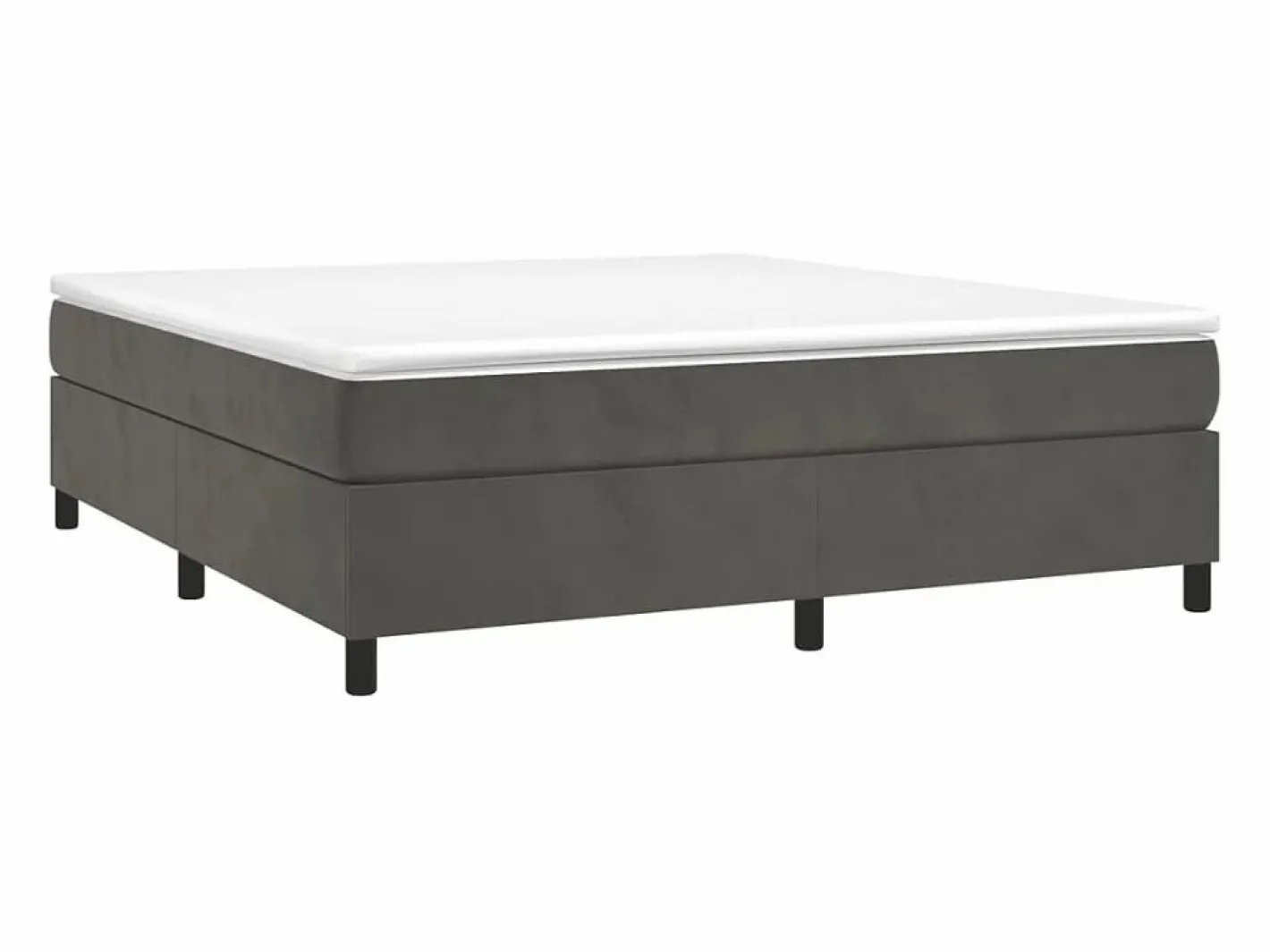 Clicnbuy Somier - 180X200Cm|Estructura de cama box spring terciopelo gris oscuro 180x200 cm