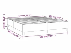 Clicnbuy Somier - 180X200Cm|Estructura de cama box spring terciopelo gris oscuro 180x200 cm