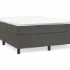 Estructura de cama box spring terciopelo gris oscuro 140x190cm^Clicnbuy Outlet