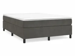 Estructura de cama box spring terciopelo gris oscuro 140x190cm^Clicnbuy Outlet