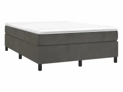 Estructura de cama box spring terciopelo gris oscuro 140x190cm^Clicnbuy Outlet