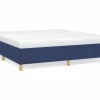 Estructura de cama box spring tela azul 160x200 cm^Clicnbuy New