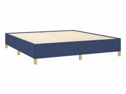 Estructura de cama box spring tela azul 160x200 cm^Clicnbuy New