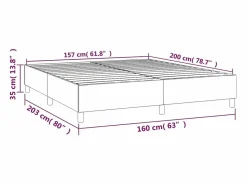 Estructura de cama box spring tela azul 160x200 cm^Clicnbuy New
