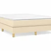 Clicnbuy Estructura de cama box spring tela color crema 140x190 cm Clearance