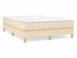 Clicnbuy Estructura de cama box spring tela color crema 140x190 cm Clearance