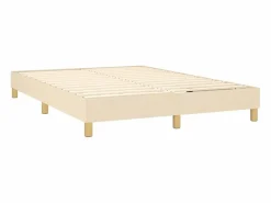 Clicnbuy Estructura de cama box spring tela color crema 140x190 cm Clearance