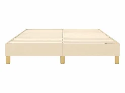 Clicnbuy Estructura de cama box spring tela color crema 140x190 cm Clearance