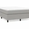 Clicnbuy Somier Tapizado|Somier - 140X190Cm|Estructura de cama box spring tela gris claro 140x190 cm
