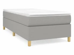 Clicnbuy Somier Tapizado|Somier - 90X190Cm|Estructura de cama box spring tela gris claro 90x190 cm