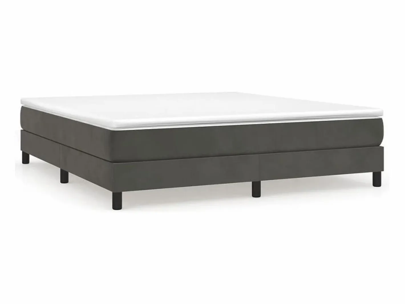 Estructura de cama box spring terciopelo gris oscuro 160x200 cm^Clicnbuy New