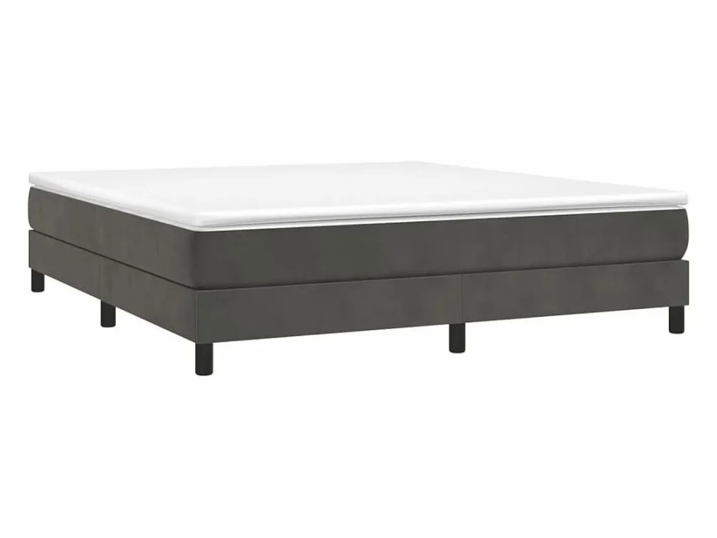 Estructura de cama box spring terciopelo gris oscuro 160x200 cm^Clicnbuy New