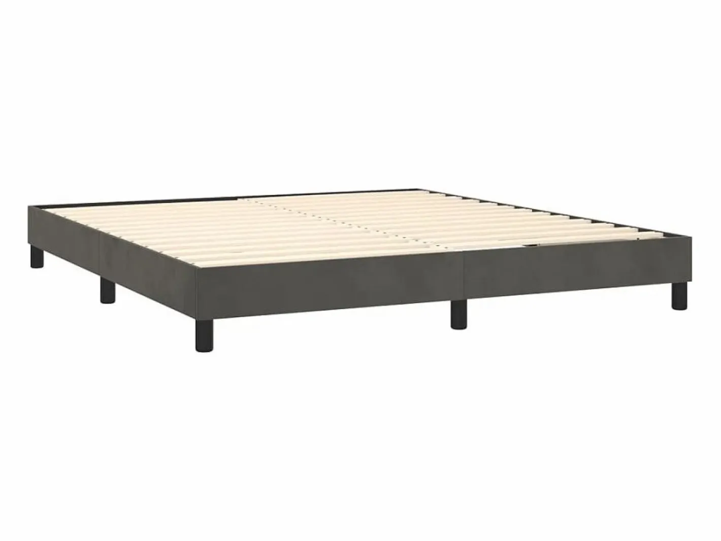 Estructura de cama box spring terciopelo gris oscuro 160x200 cm^Clicnbuy New