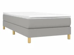 Clicnbuy Somier - 90X190Cm|Estructura de cama box spring tela gris claro 90x190 cm