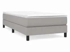 Estructura de cama box spring tela gris claro 90x190 cm^Clicnbuy