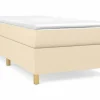 Clicnbuy Estructura de cama box spring tela color crema 90x190 cm Discount
