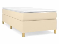 Clicnbuy Estructura de cama box spring tela color crema 90x190 cm Discount
