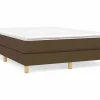 Estructura de cama box spring tela marrón 140x190 cm^Clicnbuy Discount