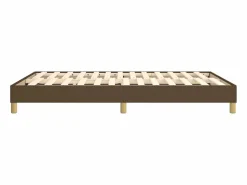 Estructura de cama box spring tela marrón 140x190 cm^Clicnbuy Discount
