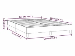 Estructura de cama box spring tela marrón 140x190 cm^Clicnbuy Discount