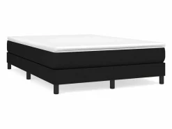 Clicnbuy Estructura de cama box spring tela negro 140x190 cm New