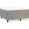 Clicnbuy Somier - 140X190Cm|Estructura de cama box spring terciopelo gris claro 140x190 cm