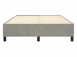 Clicnbuy Somier - 140X190Cm|Estructura de cama box spring terciopelo gris claro 140x190 cm