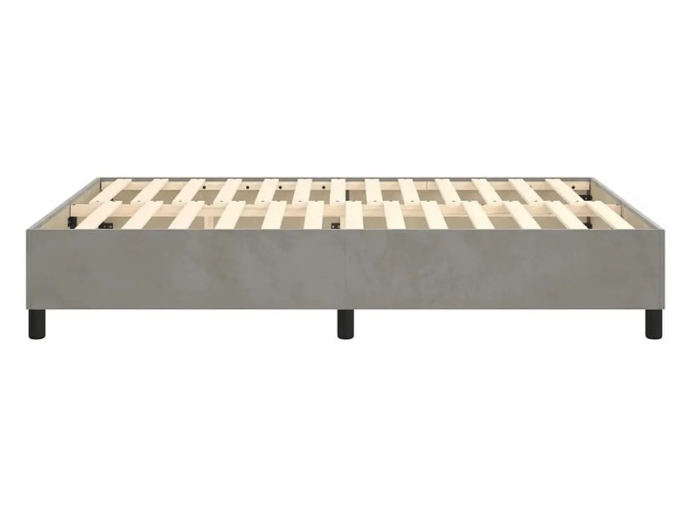 Clicnbuy Somier - 140X190Cm|Estructura de cama box spring terciopelo gris claro 140x190 cm