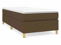 Estructura de cama box spring tela marrón 90x200 cm^Clicnbuy Online