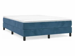 Clicnbuy Estructura de cama box spring terciopelo azul oscuro 140x190 cm Online