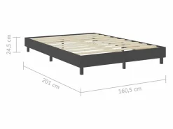 Clicnbuy Somier - 160X200Cm|Estructura de cama Box Spring tela gris 160x200 cm