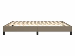 Estructura de cama box spring tela gris taupe 180x200 cm^Clicnbuy Outlet