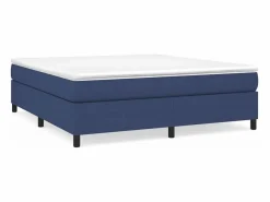 Clicnbuy Somier - 160X200Cm|Estructura de cama box spring tela azul 160x200 cm
