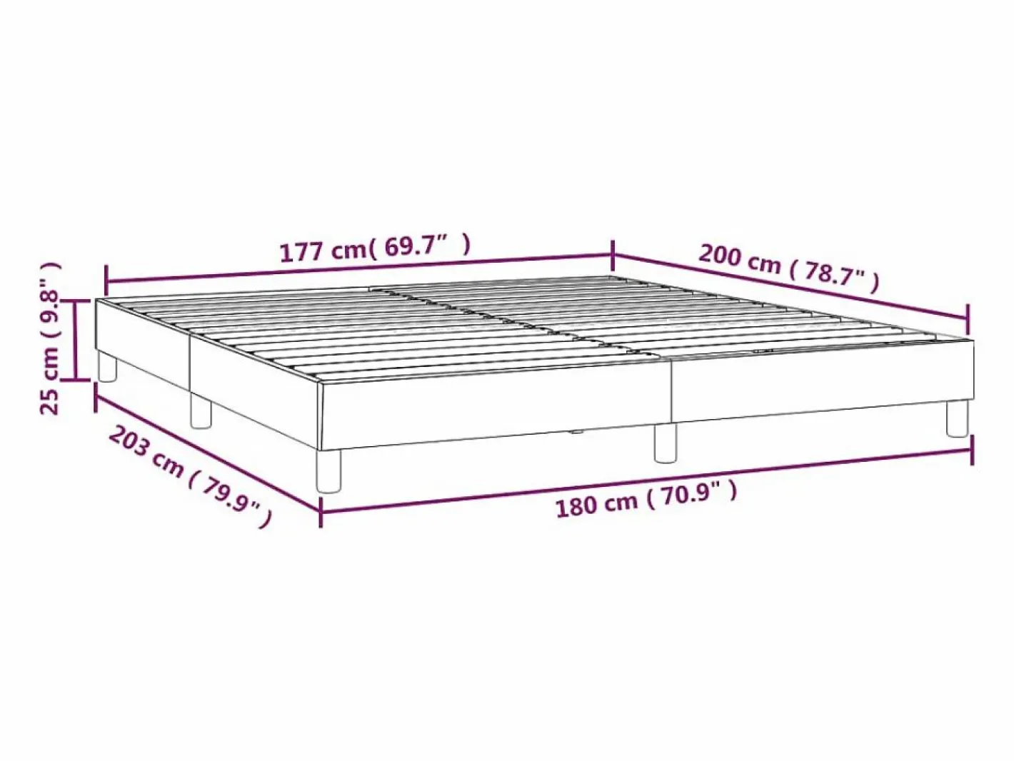 Estructura de cama box spring tela gris claro 180x200 cm^Clicnbuy Sale